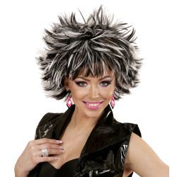 Dámska čierno-biela parochňa s melírom